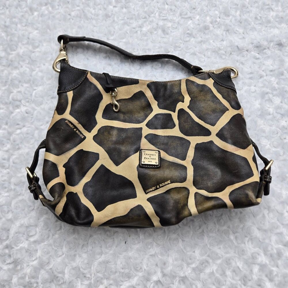 Dooney & Bourke Giraffe Sac Hobo Shoulder Bag M Brown Coated Womens